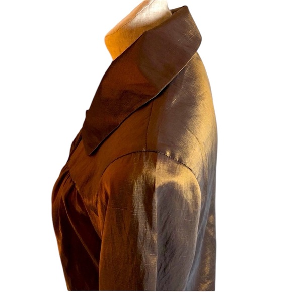 Steve Madden Metallic Gold/Bronze Lightweight Swing Jacket   Size Medium - Picture 5 of 7